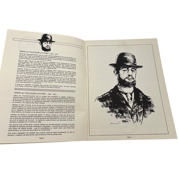 Henri De Toulouse-Lautrec Adult Coloring Book 1979 Art Institute of Chicago - Picture 4 of 8